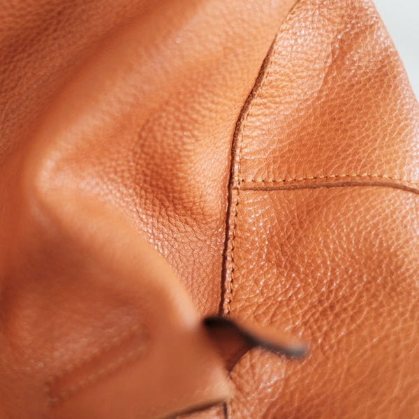 Womens Genuine Leather Bucket Bags Brown Leather Crossbody Bag Quality