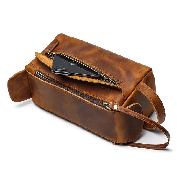 Womens Genuine Leather Makeup Bags Wristlet Wallet That Holds Phone for Women Best