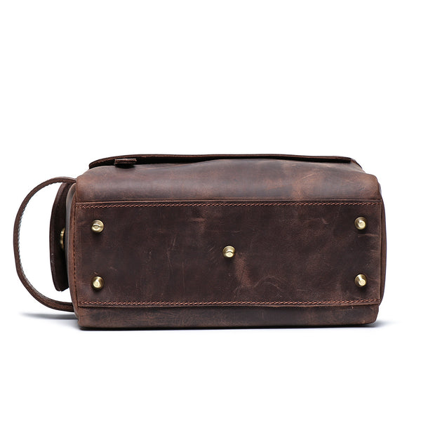 Cool Ladies Small Full Grain Leather Handbags Makeup Bags Cluches for Women