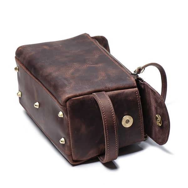 Cool Ladies Small Full Grain Leather Handbags Makeup Bags Cluches for Women