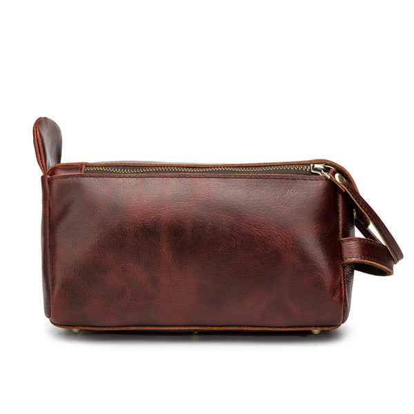 Cool Ladies Small Full Grain Leather Handbags Makeup Bags Cluches for Women