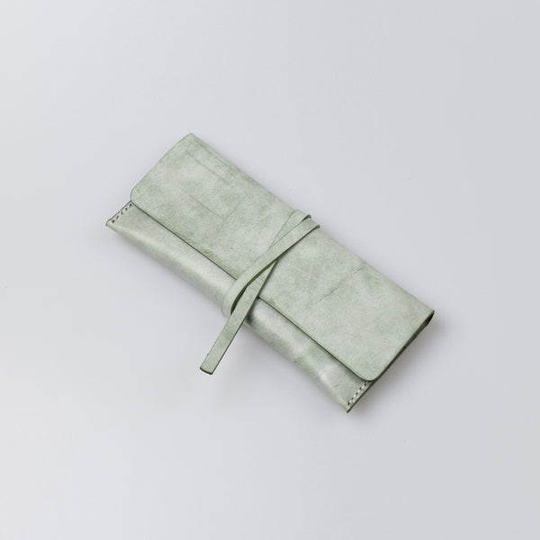 Womens Green Leather Slim Long Wallets Clutch Purses for Women Accessories