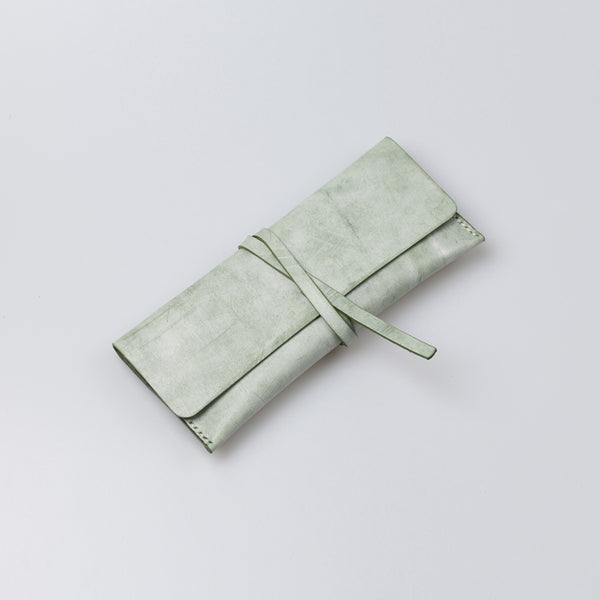 Womens Green Leather Slim Long Wallets Clutch Purses for Women beautiful