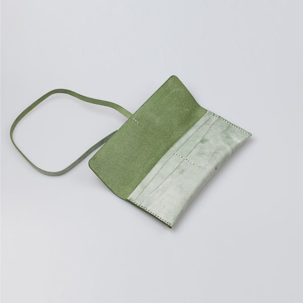Womens Green Leather Slim Long Wallets Clutch Purses for Women cool