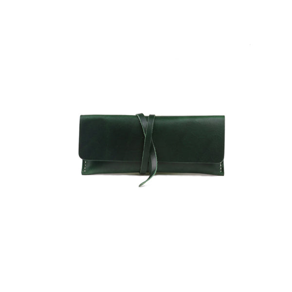 Womens Handmade Slim Leather Long Wallets Purse Clutch for Women Minimalist