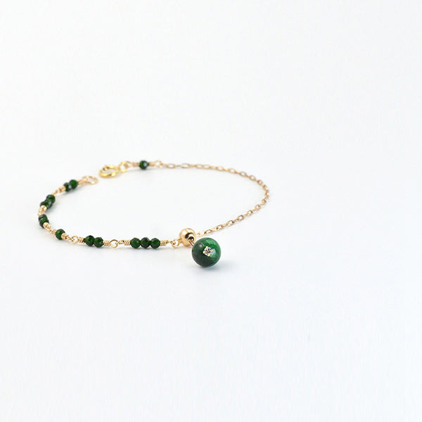 Womens Jade Beaded Bracelets 14K Gold Charm Bracelets for Women adorable