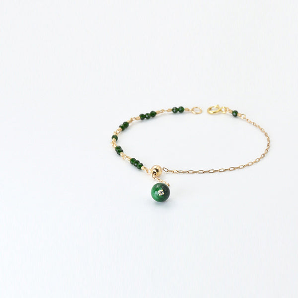Womens Jade Beaded Bracelets 14K Gold Charm Bracelets for Women chic