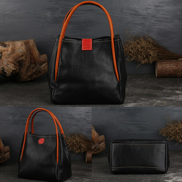 Womens Leather Bucket Bag Purse Leather Tote Handbags for Women Designer