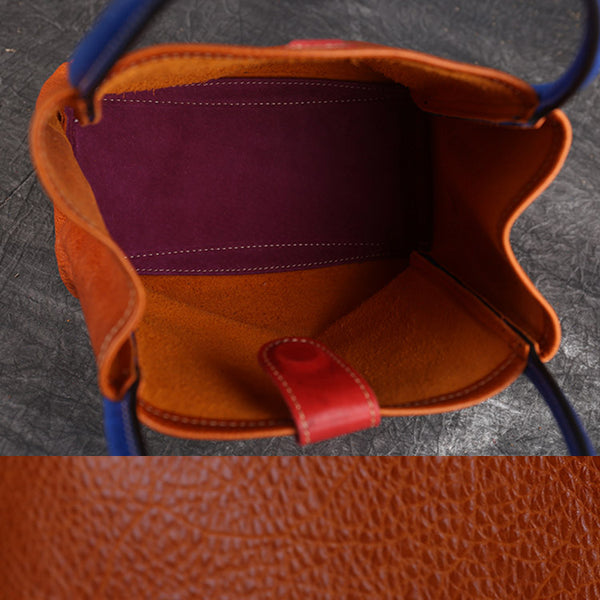 Womens Leather Bucket Bag Purse Leather Tote Handbags for Women Details