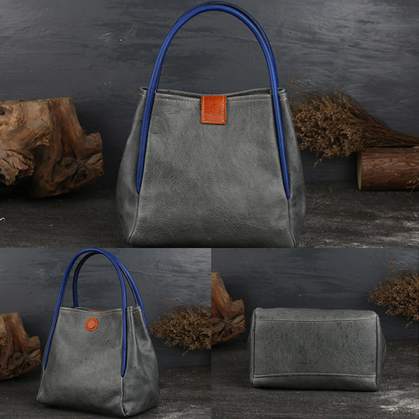 Womens Leather Bucket Bag Purse Leather Tote Handbags for Women Genuine Leather