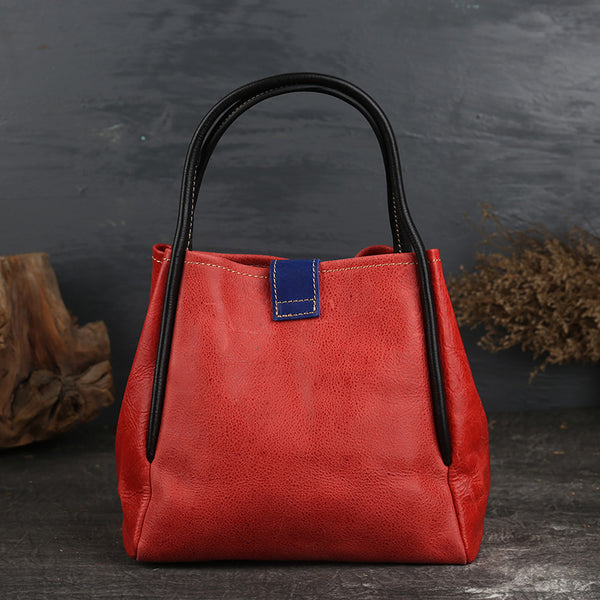 Womens Leather Bucket Bag Purse Leather Tote Handbags for Women