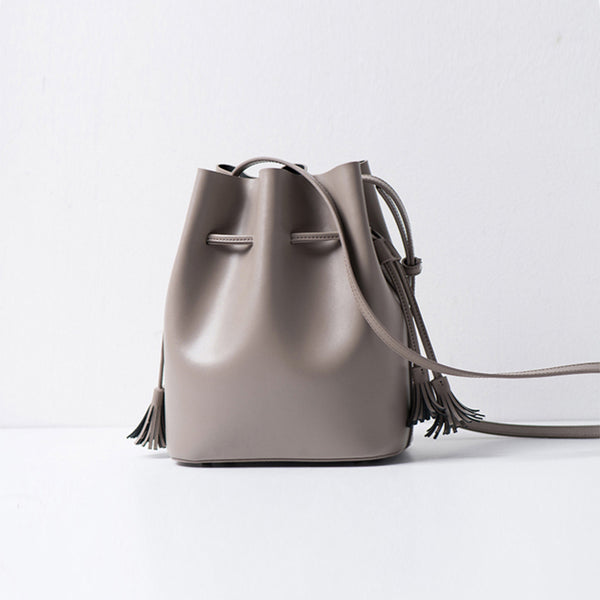 Womens Leather Bucket Bag Small Crossbody Bags Purse for Women Genuine Leather
