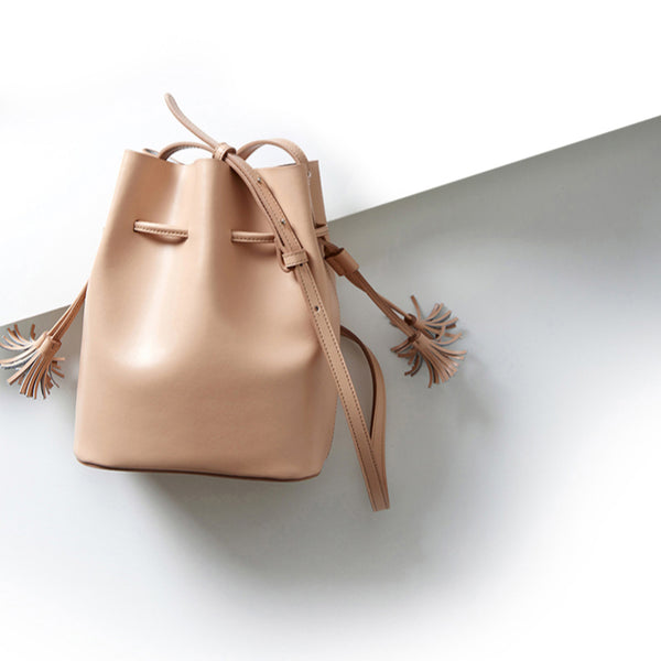 Womens Leather Bucket Bag Small Crossbody Bags Purse for Women cool