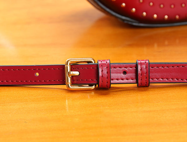 Womens Leather Circle Bag Crossbody Bags Shoulder Bag Purses for Women Vintage