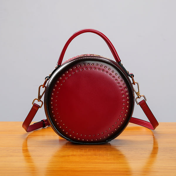 Womens Leather Circle Bag Crossbody Bags Shoulder Bag Purses for Women best