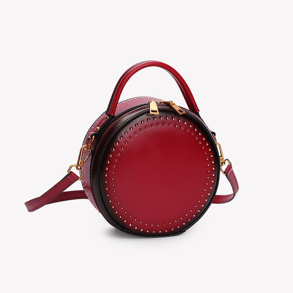 Womens Leather Circle Bag Crossbody Bags Shoulder Bag Purses for Women girlfriend