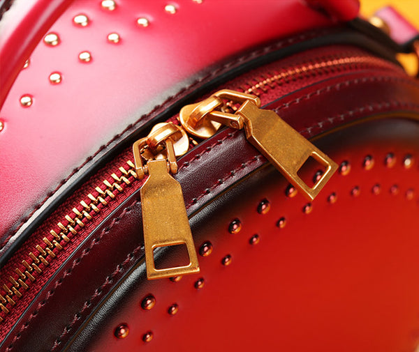 Womens Leather Circle Bag Crossbody Bags Shoulder Bag Purses for Women small