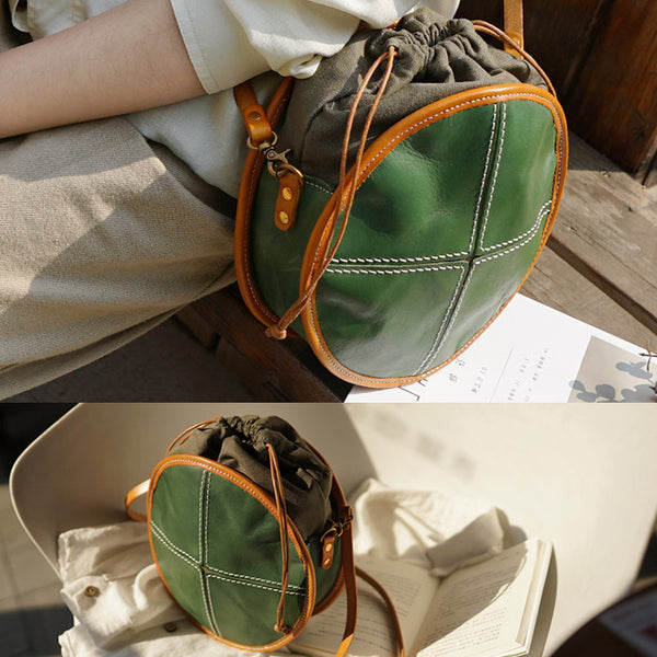 Womens Leather Circle Bag