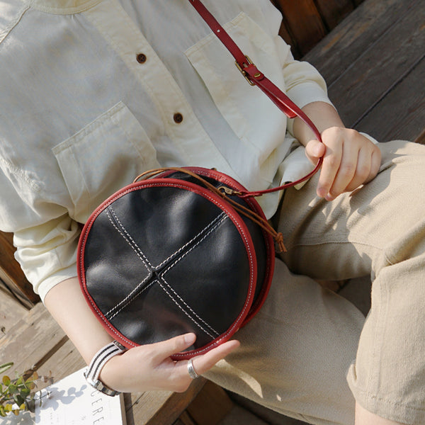 Womens Leather Circle Bag