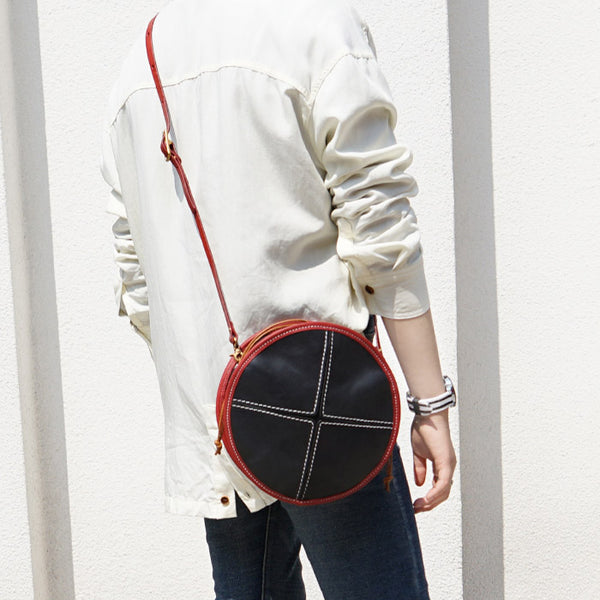 Womens Leather Circle Bag