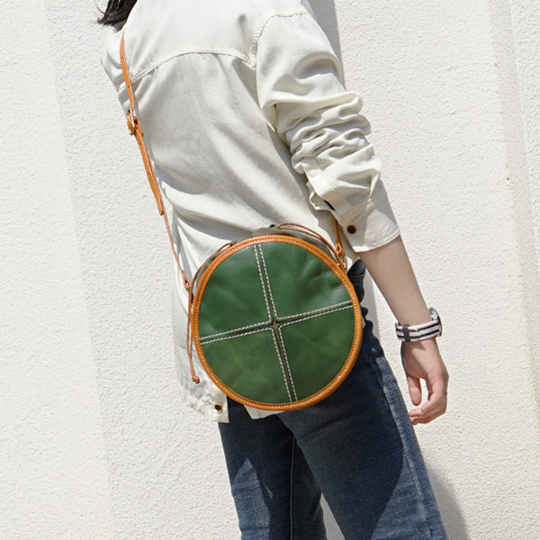 Womens Leather Circle Bag