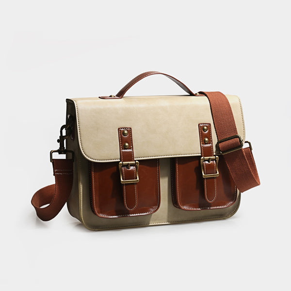 Womens Leather Crossbody Laptop Messenger Bag Messenger Backpack for Women Accessories