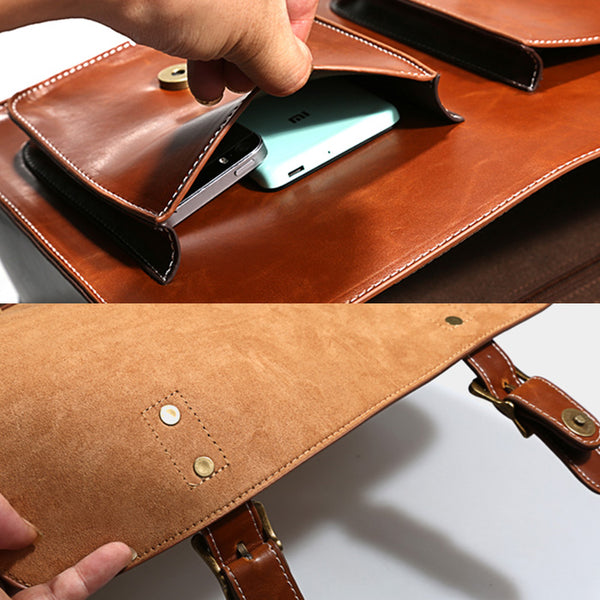 Womens Leather Crossbody Laptop Messenger Bag Messenger Backpack for Women Original