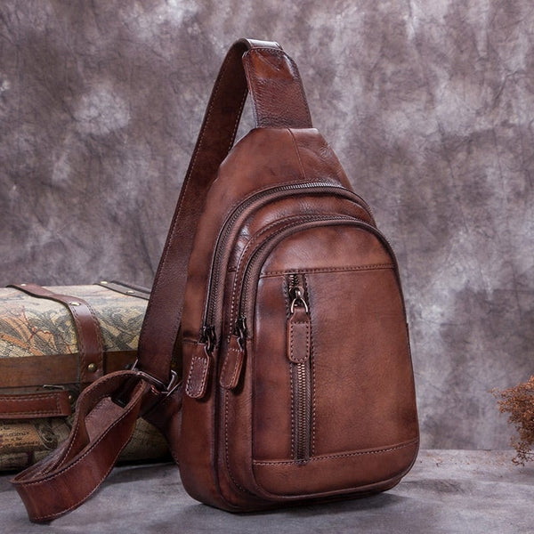 Womens Leather Fanny Pack Across Chest Crossbody Sling Bag For Women Accessories