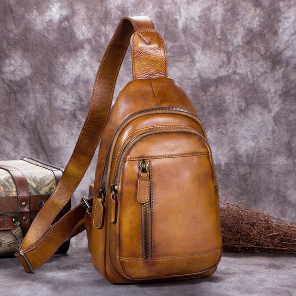 Womens Leather Fanny Pack Across Chest Crossbody Sling Bag For Women Beautiful