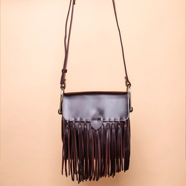 Womens Leather Fringe Crossbody Bag Western Purses Cross Shoulder Bag for Women Cool