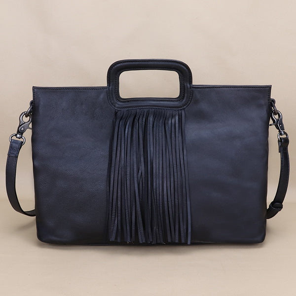 Womens Leather Hobo Tote Purse With Fringe Designer Shoulder Bags For Women Accessories