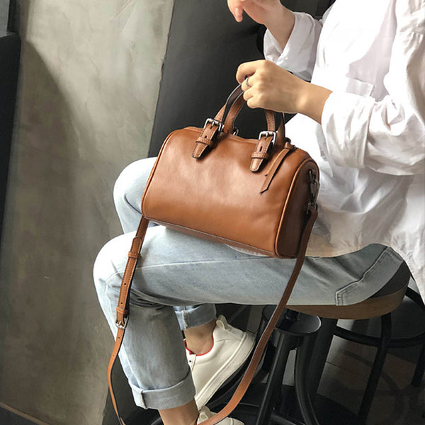 Womens Leather Trending Handbags Boston Bag Cross Shoulder Bag For Women Durable