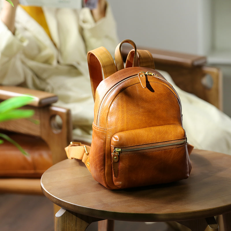 Womens Mini Black Leather Backpack Bag Womens Leather Rucksack Affordable