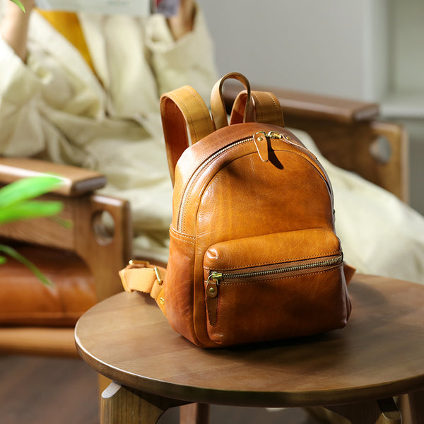 Womens Mini Black Leather Backpack Bag Womens Leather Rucksack Affordable