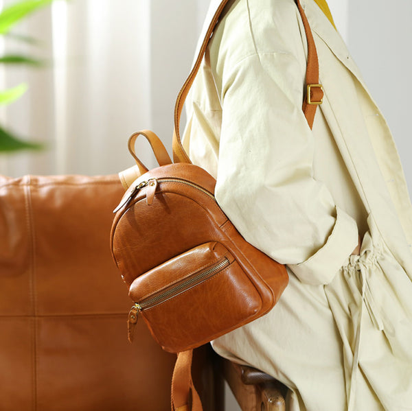 Womens Mini Black Leather Backpack Bag Womens Leather Rucksack Beautiful