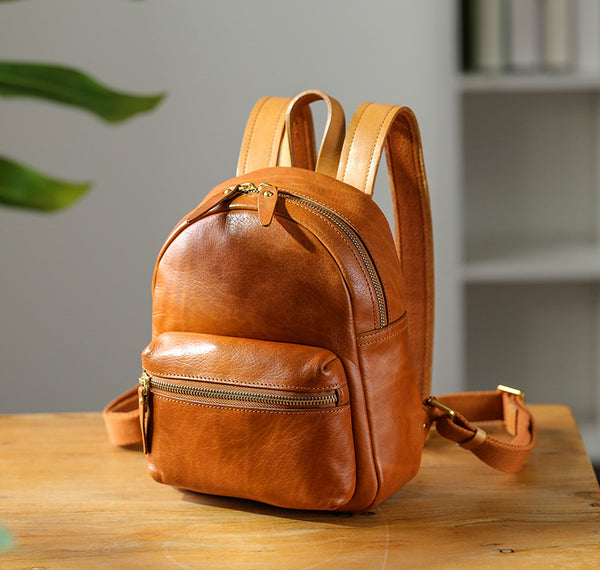 Womens Mini Black Leather Backpack Bag Womens Leather Rucksack Casual