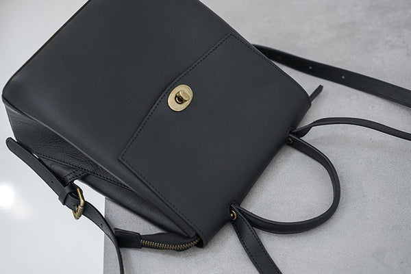 Womens Mini Black Leather Backpack Bag Cute Backpacks For Women Chic