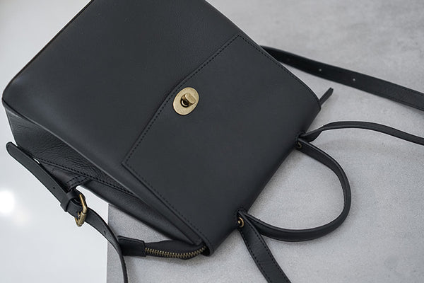 Womens Mini Black Leather Backpack Bag Cute Backpacks For Women Chic