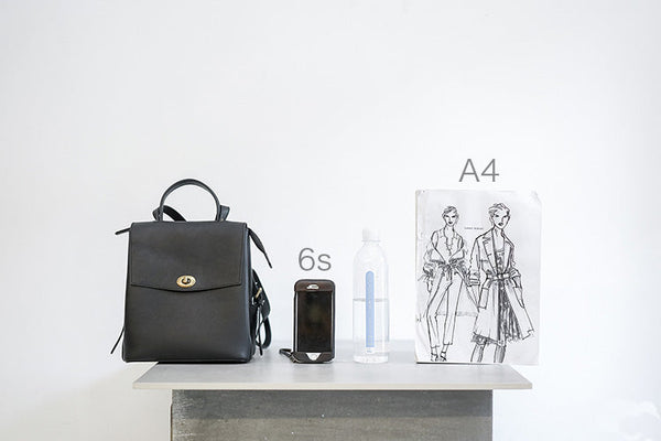 Womens Mini Black Leather Backpack Bag Cute Backpacks For Women Cute