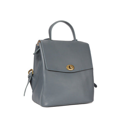 Womens Mini Black Leather Backpack Bag Cute Backpacks For Women Genuine-Leather