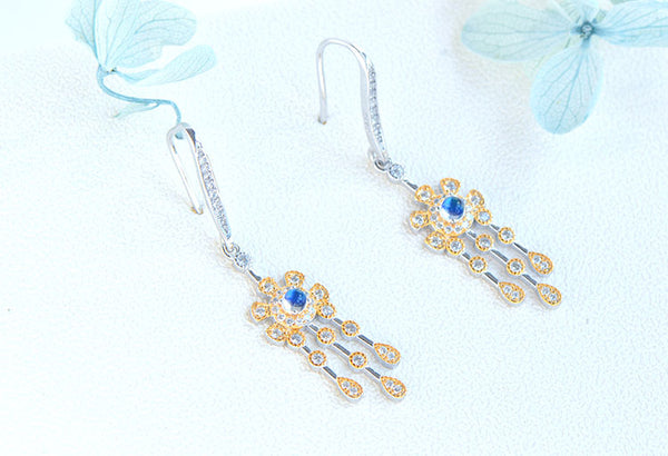 Womens Moonstone Drop Earrings June Birthstone Hoop Earrings With Gold Plated Silver Earrings For Women Unique