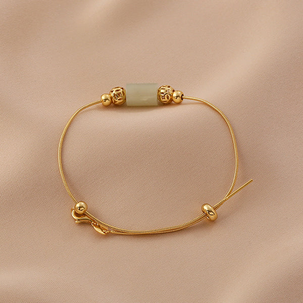 Womens Real Jade Bracelet Adjustable Sterling Silver Charm Bracelets For Women Accessories