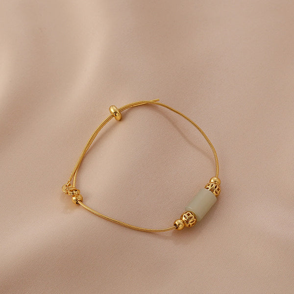 Womens Real Jade Bracelet Adjustable Sterling Silver Charm Bracelets For Women Cute