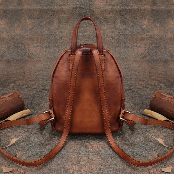 Womens Rivets Leather Small Backpack Purse Cool Backpacks for Women Designer