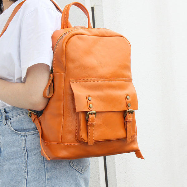 Womens Small Black Leather Backpack Bags Rucksack Purse For Women Brown