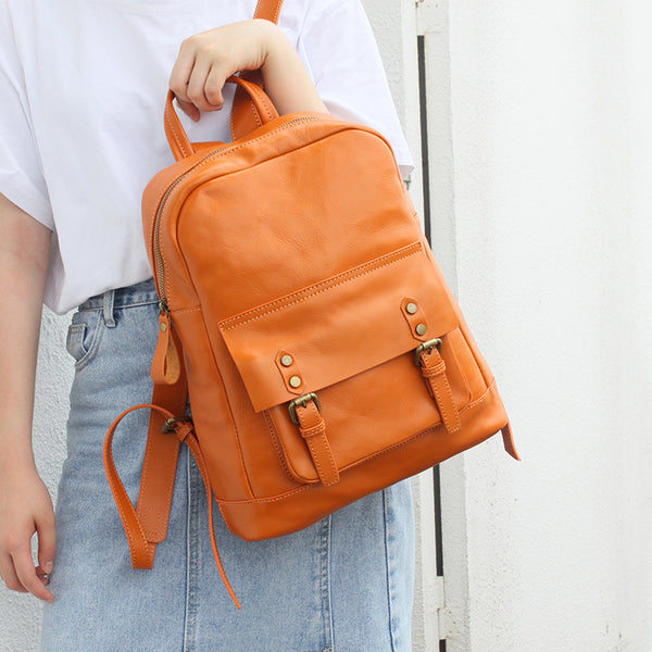 Womens Small Black Leather Backpack Bags Rucksack Purse For Women Cowhide