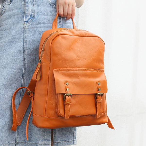 Womens Small Black Leather Backpack Bags Rucksack Purse For Women Genuine Leather