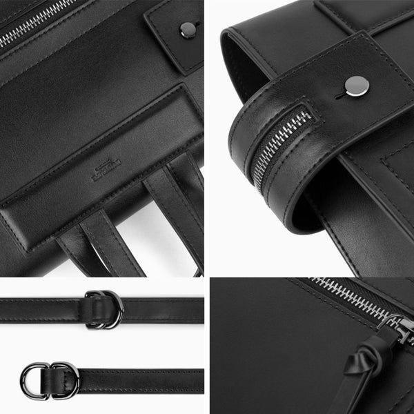 Womens Small Black Leather Backpack Purse Genuine Leather Zip Backpack Handbag for Women funky