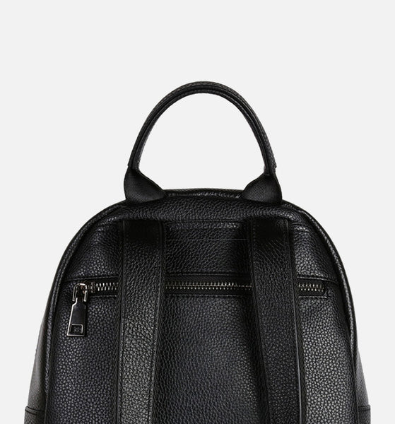 Womens Small Black Leather Backpack Purse Black Rucksack For Women Details