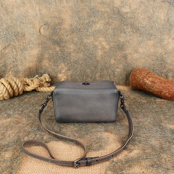 Womens Small Boxy Leather Crossbody Purse Leather Shoulder Bag For Women Accessories